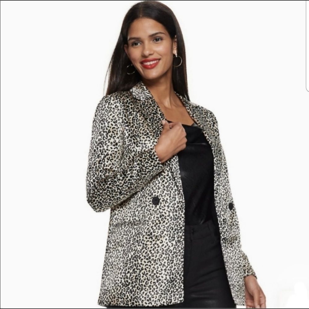 Nine West Animal Print Blazer size XXL
